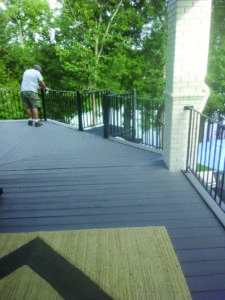 balcony with iron railings